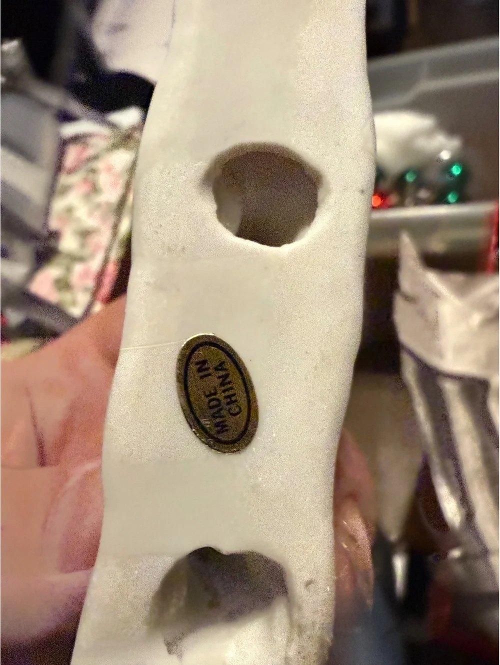 Ceramic Christmas Village Fence Decoration with Red Gate and Garland